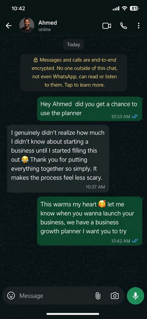 Testimonial from Ahmed