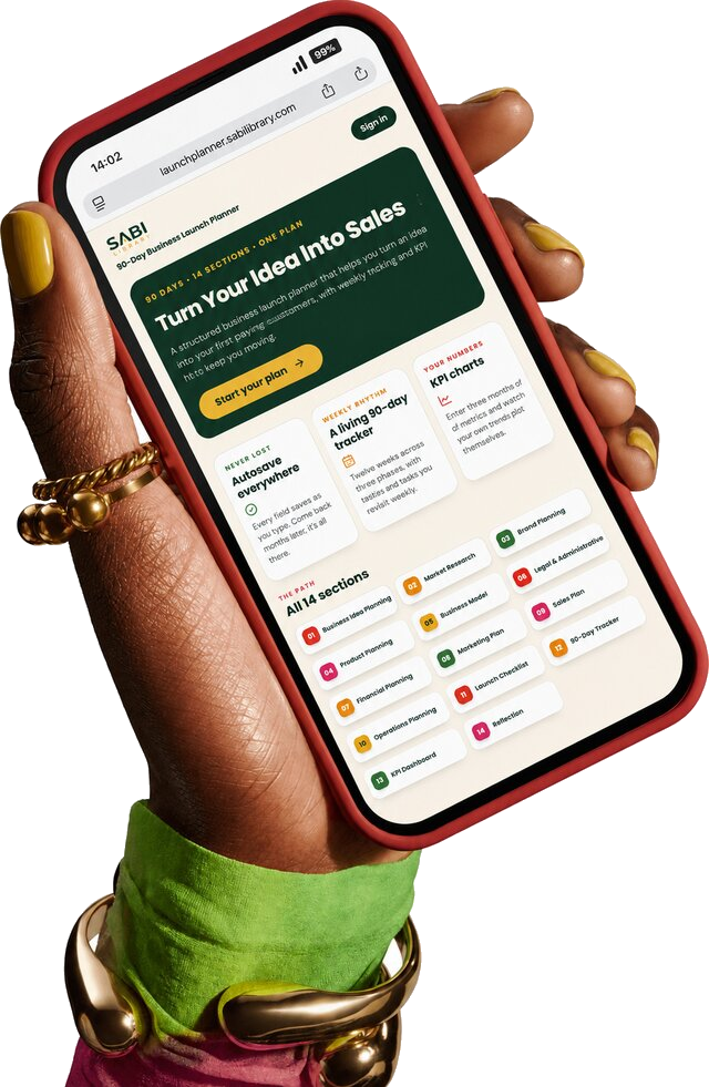 90-Day Business Launch Planner on mobile